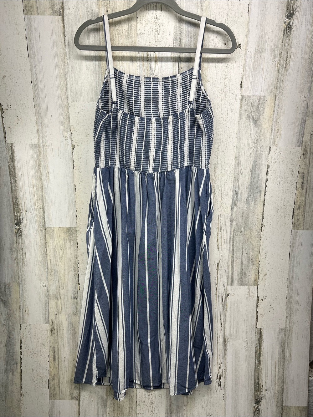 Old Navy Blue and White Striped Midi Sundress - Picture 5 of 10